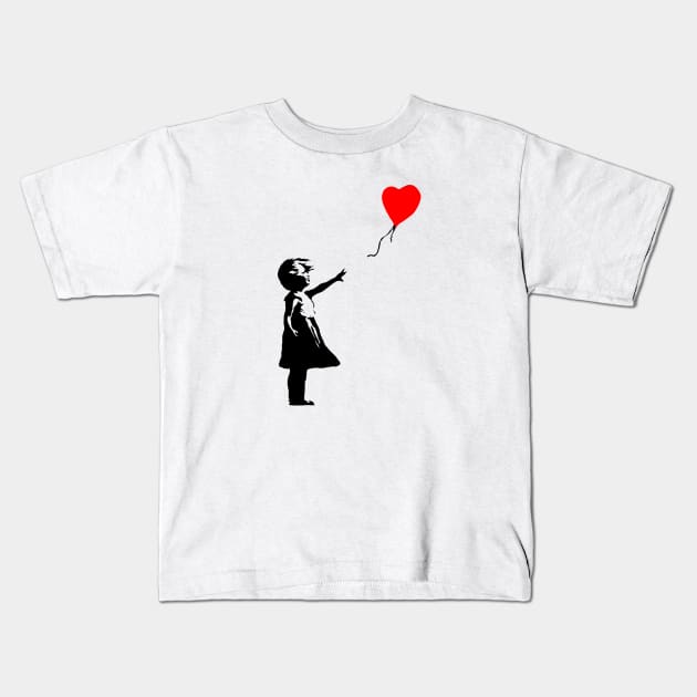 Girl with Balloon Kids T-Shirt by GrampaTony